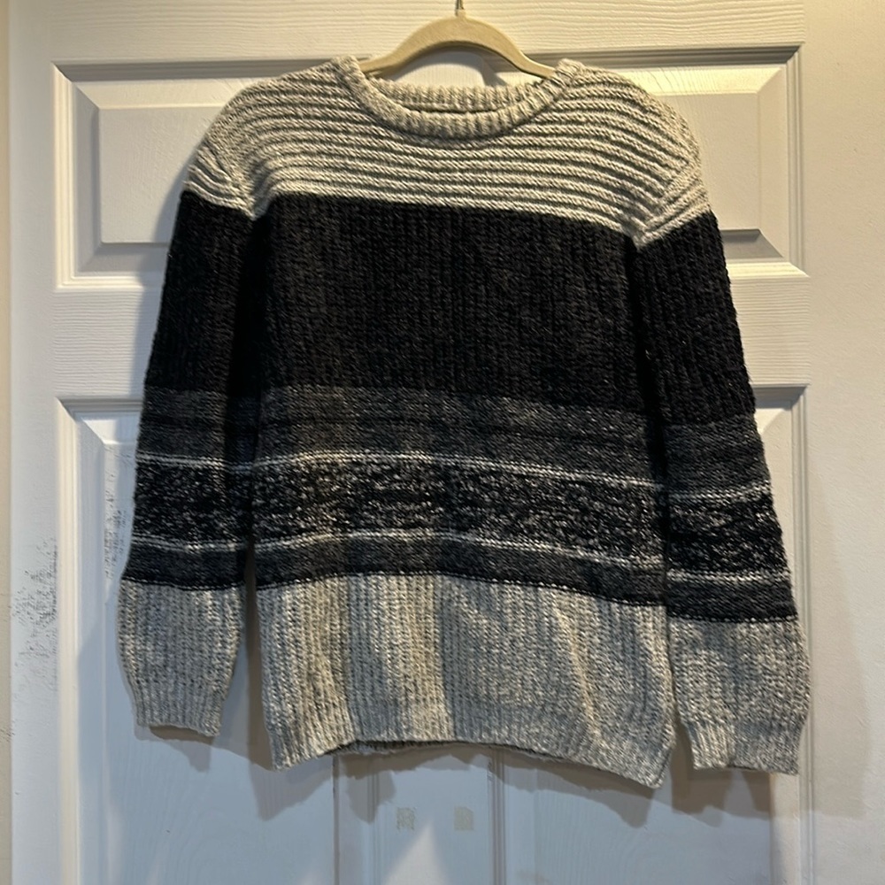 Zara Boys Chunky Knit Oversized Striped Sweater 12